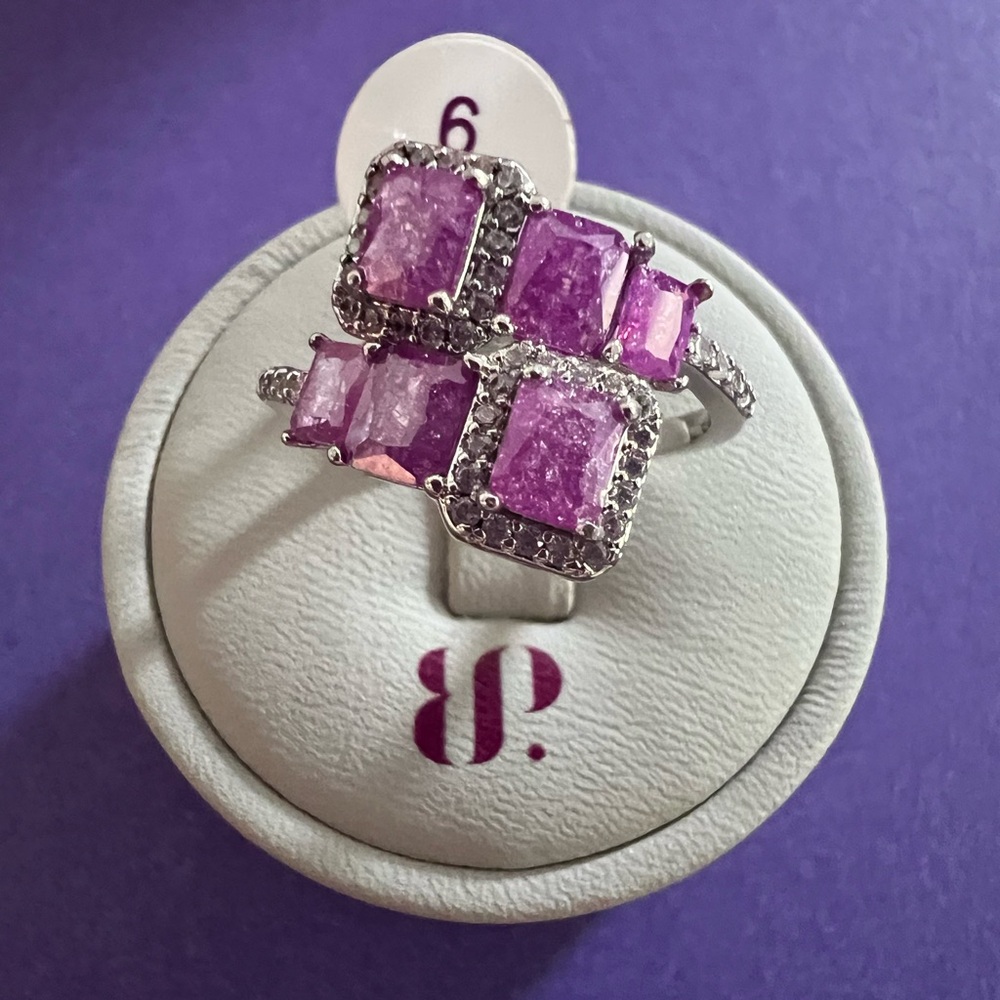 Bomb Party Ring - she found her forever - Rhodium Plating - Size 9